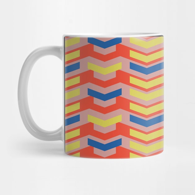 Retro 1960s Style Sixties Vintage Chevron Pattern Design Pink by BillingtonPix